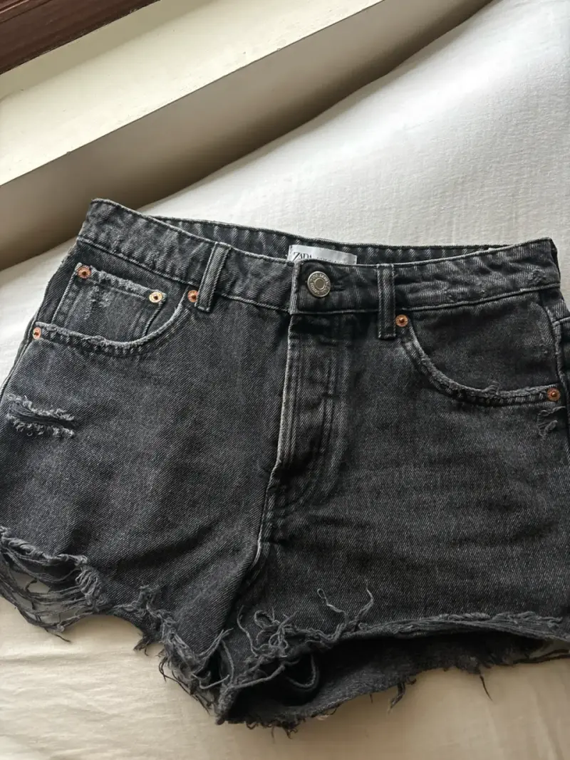 Shorts denim negro Zara - 1