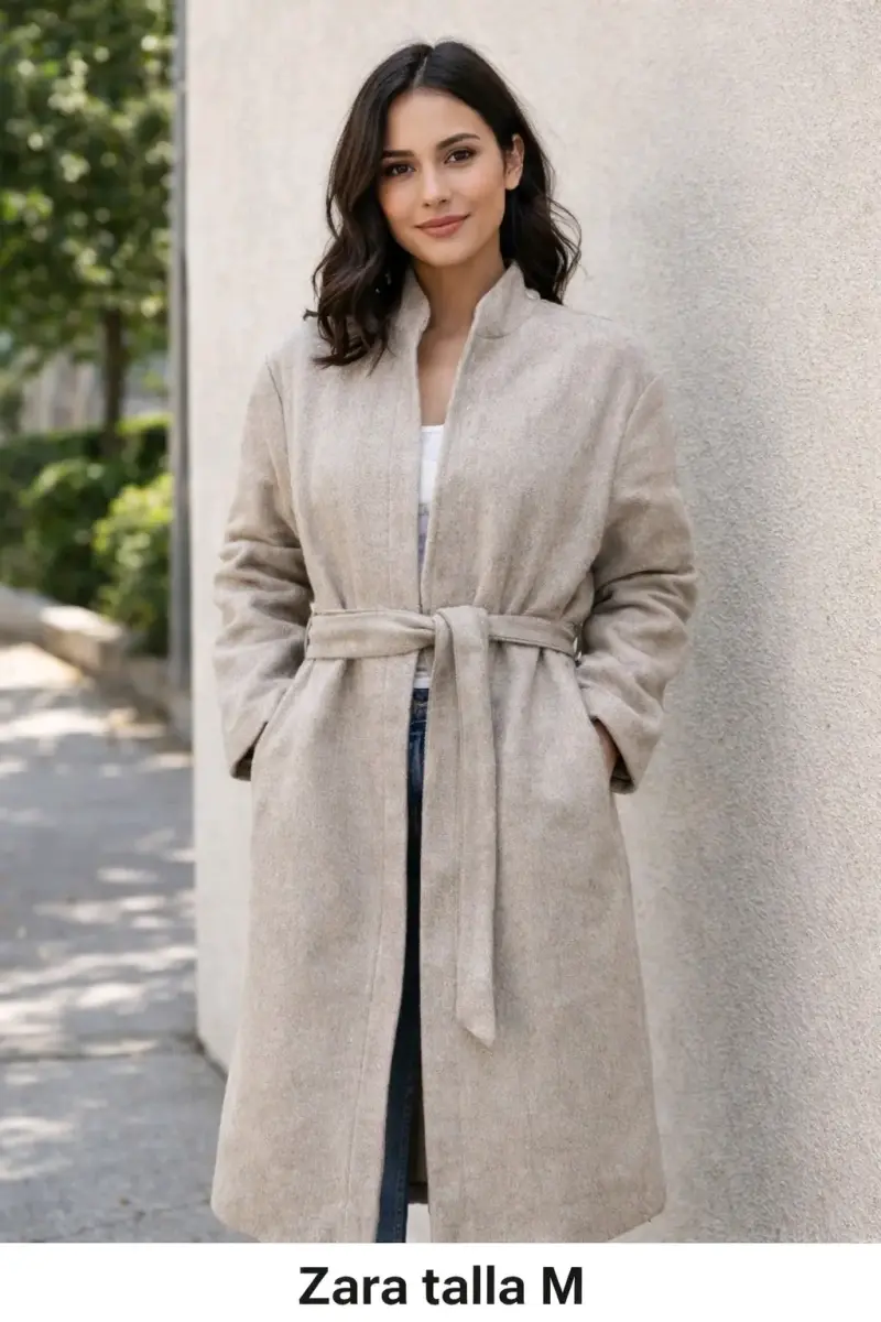 Abrigo beige Zara talla M - 1