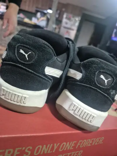 Zapatillas negras de cuero Puma - miniatura 3