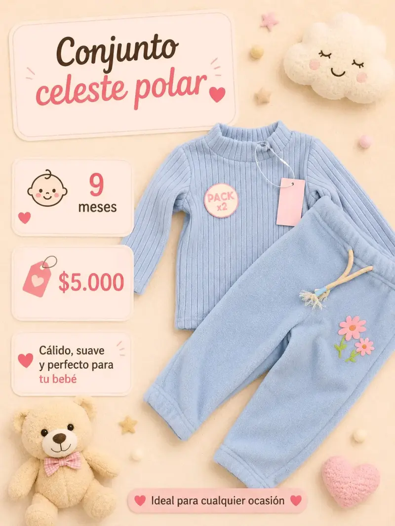 Conjunto celeste polar 9 meses