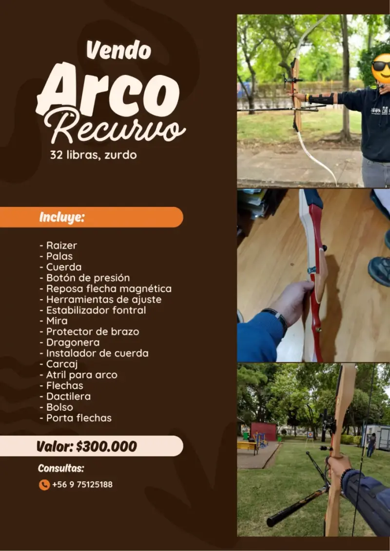 Arco Recurvo 32 libras zurdo - 1