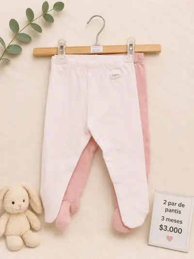 Panties bebé rosa y blanco - miniatura 1
