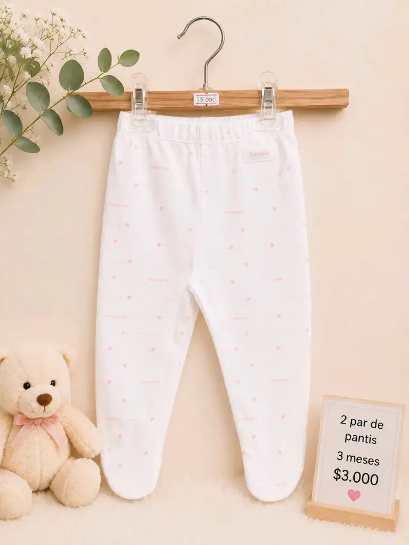 Panties bebé rosa y blanco - 2