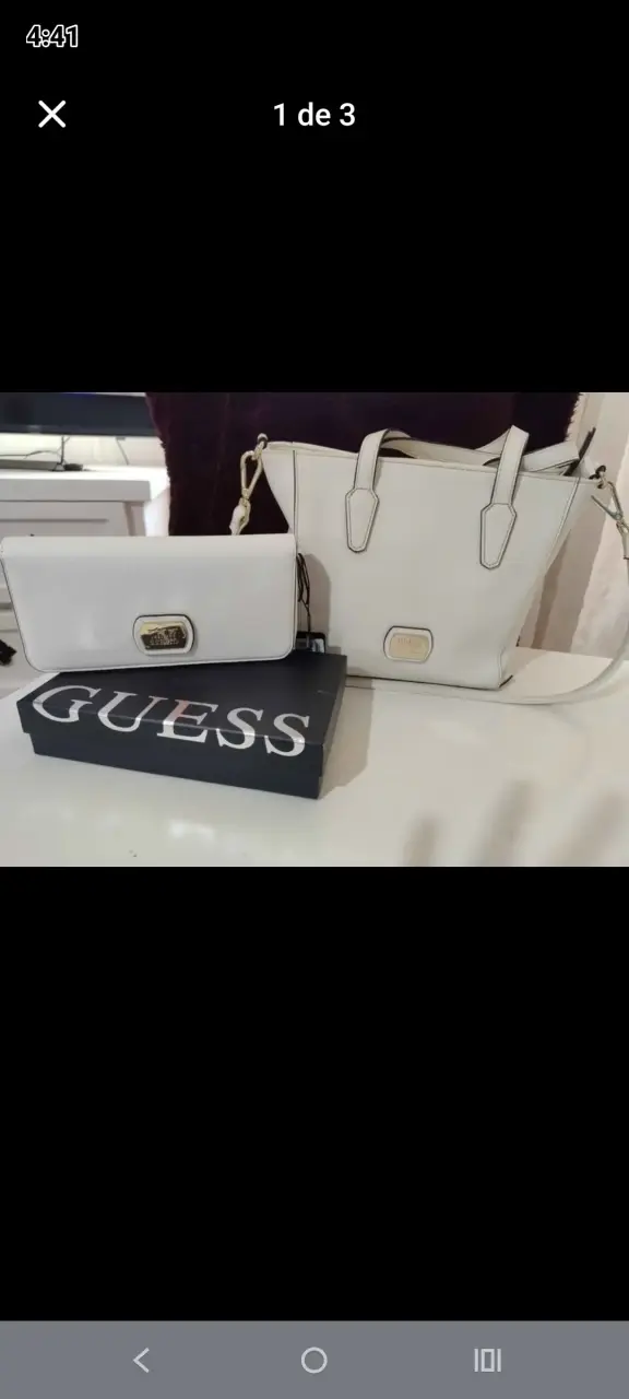 Cartera blanca Guess con billetera - 2