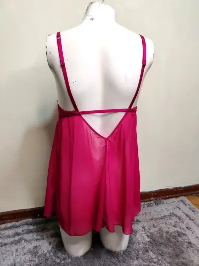Camisón fucsia encaje romántico - miniatura 6