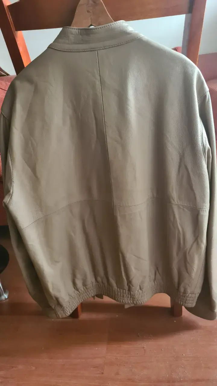 Casaca 100% cuero natural como nueva color beige - 3