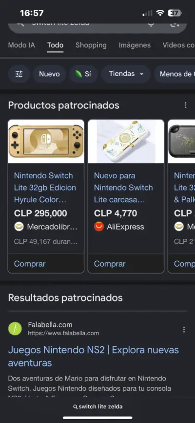 Nintendo Switch Zelda con estuche - miniatura 4