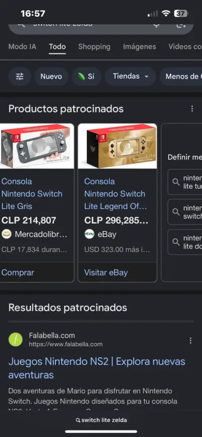 Nintendo Switch Zelda con estuche - miniatura 5