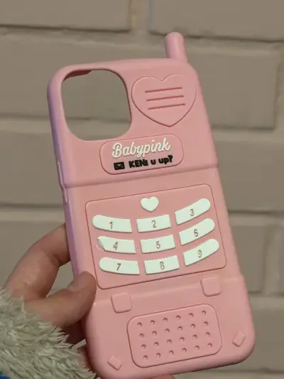 Funda rosada estilo teléfono retro - miniatura 1