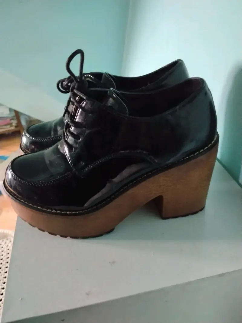 Zapatos plataforma charol negro - 2