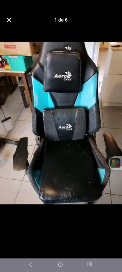 Silla gamer Aerocool negro azul - miniatura 1