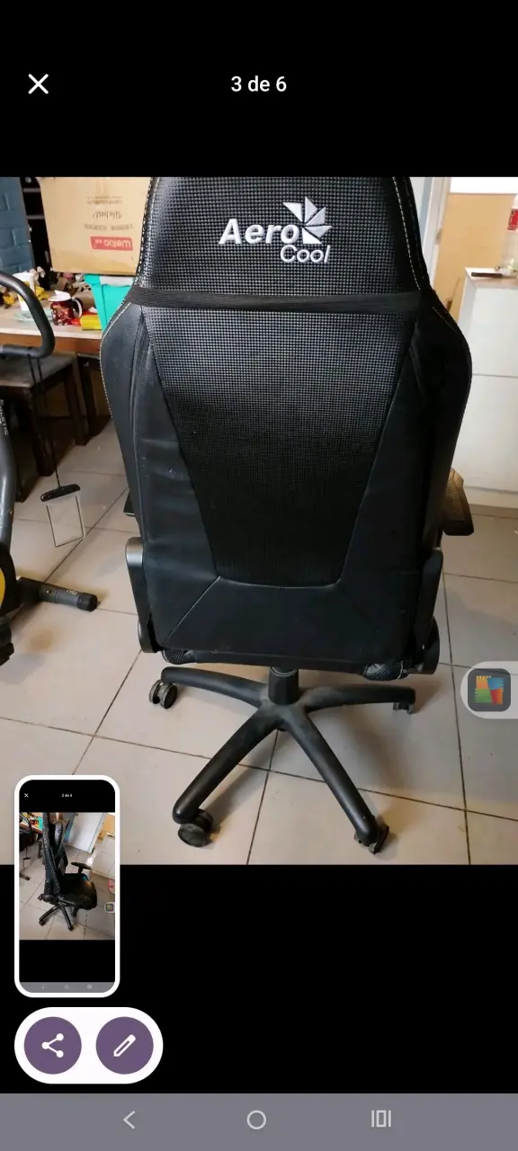 Silla gamer Aerocool negro azul - 4
