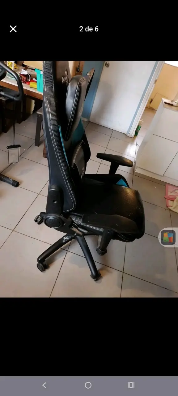Silla gamer Aerocool negro azul - 5