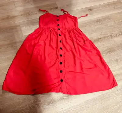 Vestido rojo con tirantes - miniatura 1
