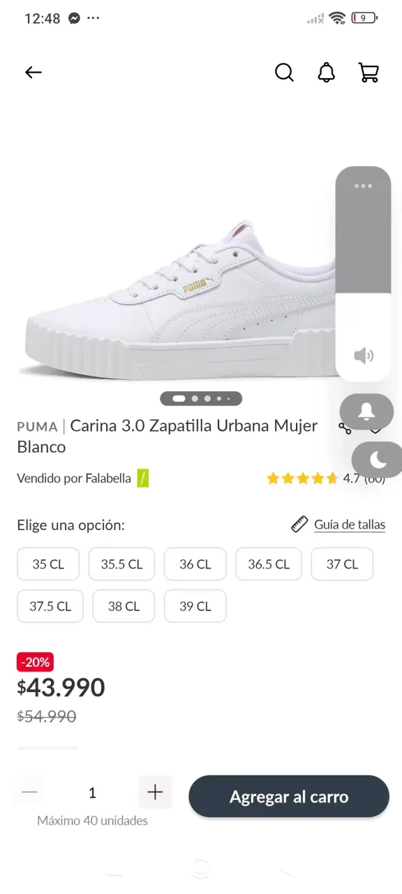 Zapatillas Puma blancas Carina 3.0 - 6