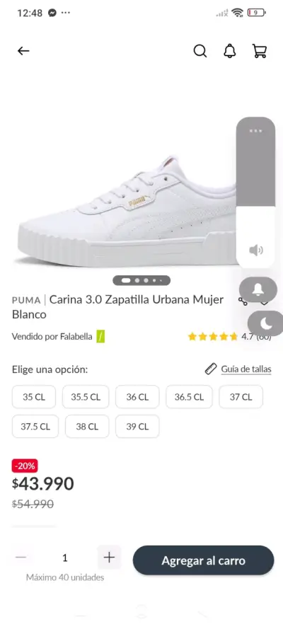Zapatillas Puma blancas Carina 3.0 - miniatura 6