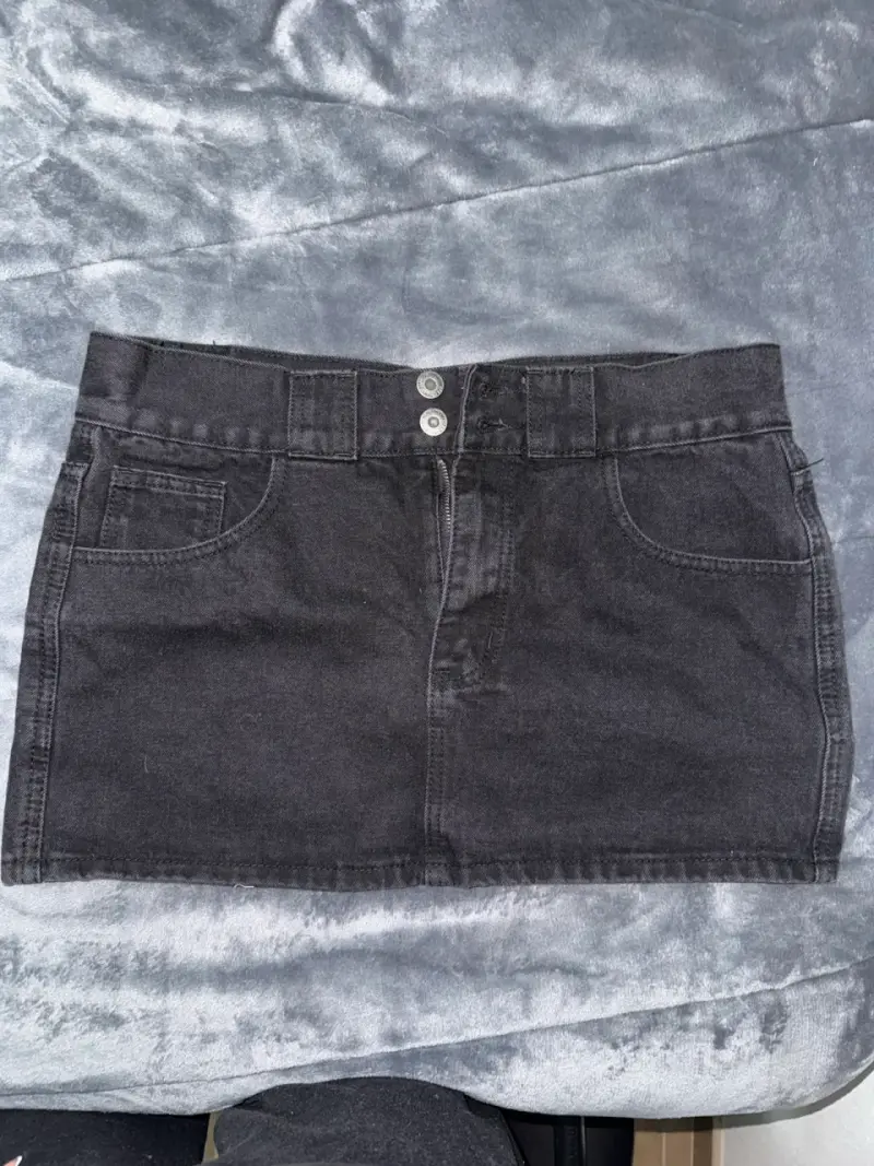 Minifalda denim negra - 1