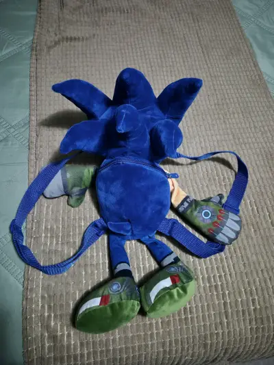 Mochila peluche azul Sonic - miniatura 3