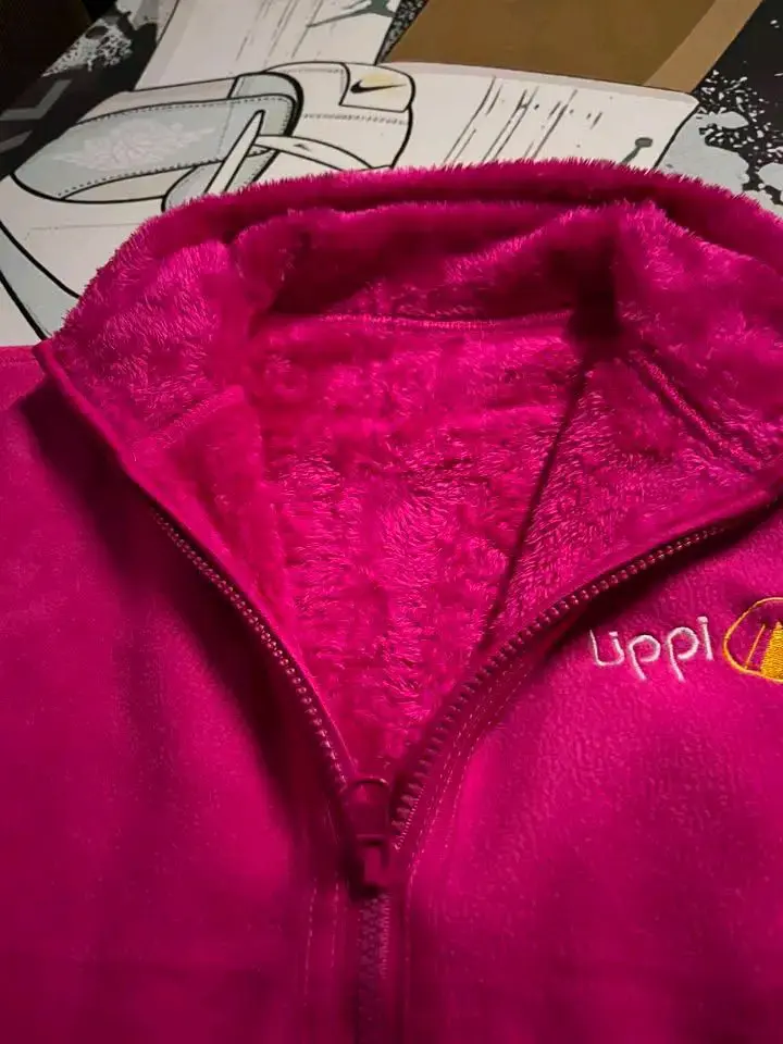 Chaqueta polar rosada con cierre - 2