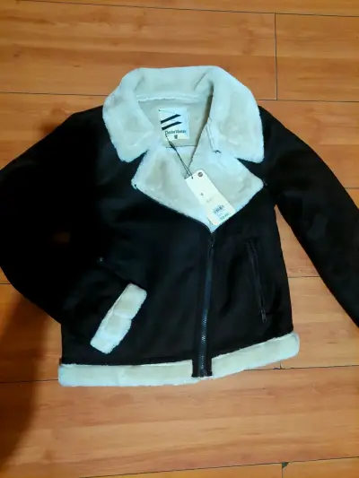 Chaqueta Aviadora cafe con forro beige - miniatura 2