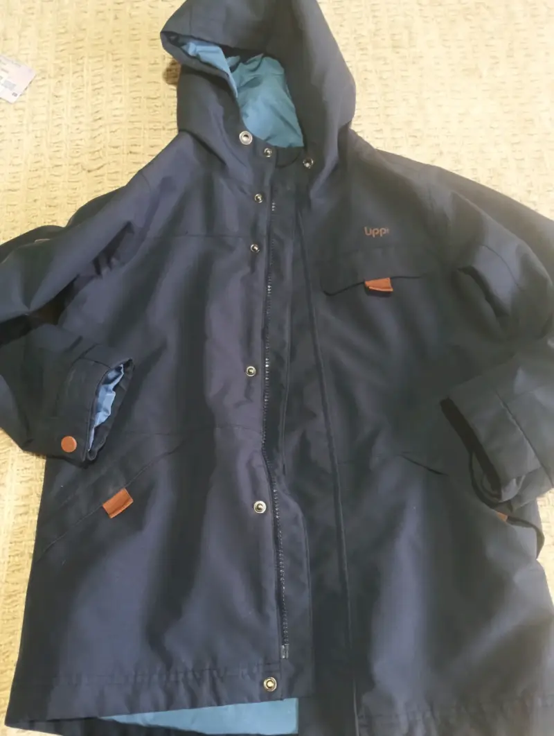 Parka azul con capucha - 4