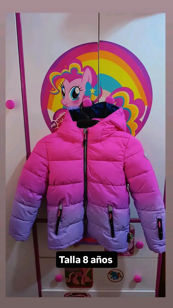 Chaqueta infantil rosada y lila