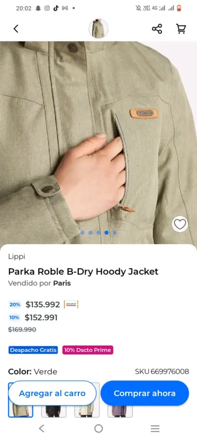 Parka Lippi Roble B-Dry Verde - miniatura 6