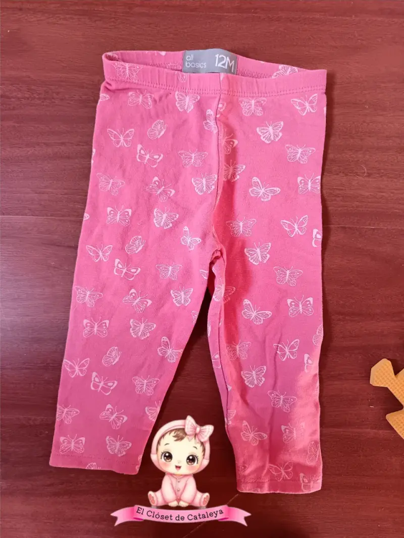 Pantalones bebé mariposas 12M