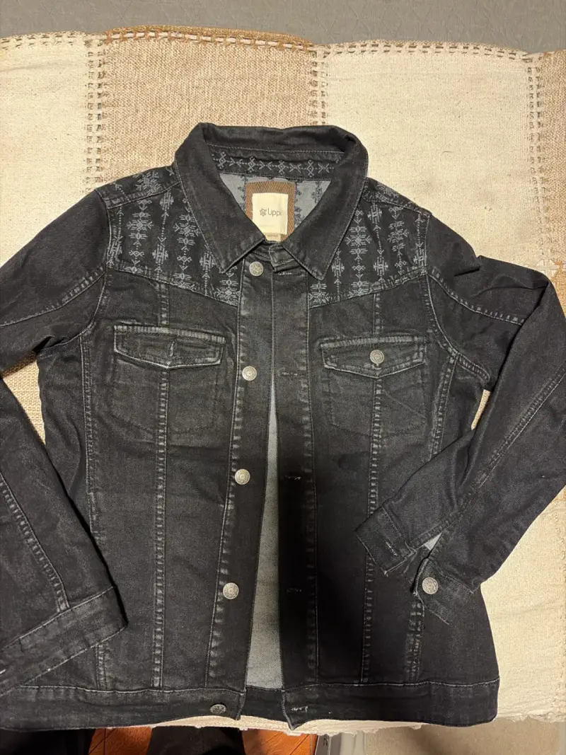 Chaqueta de mezclilla negra - 1