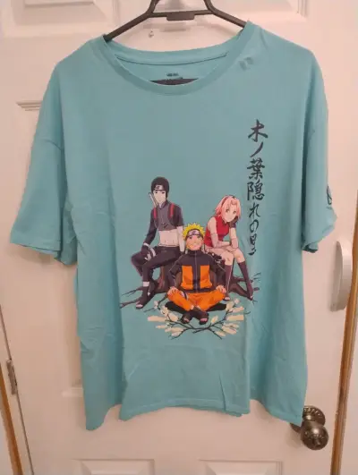 Polera anime turqueza con estampado - miniatura 1