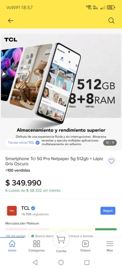 TCL 50 Pro NXTPAPER 5G Como Nuevo - miniatura 6