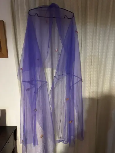 Vestido azul encaje y bordado - miniatura 4
