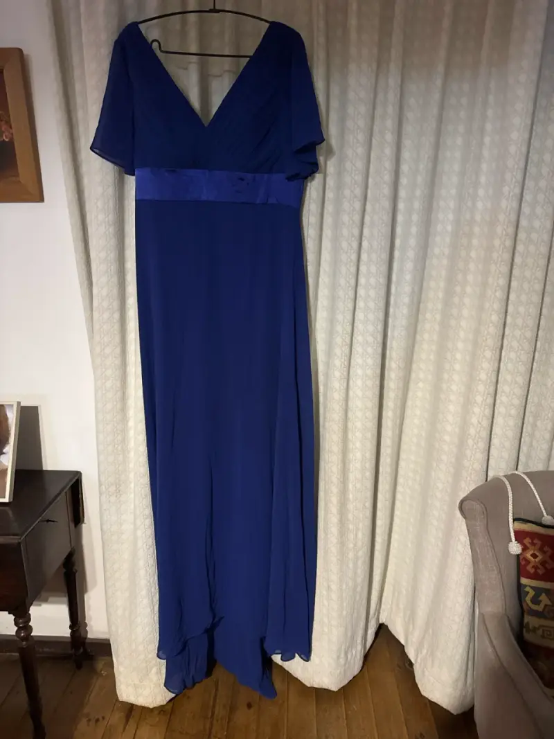 Vestido largo azul elegante - 1