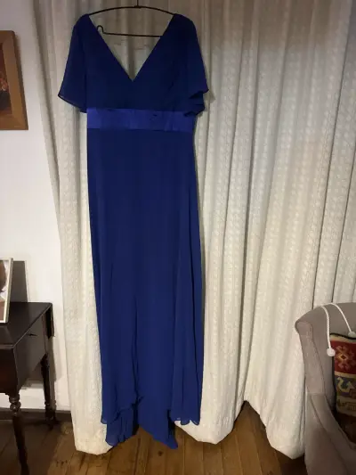Vestido largo azul elegante - miniatura 1