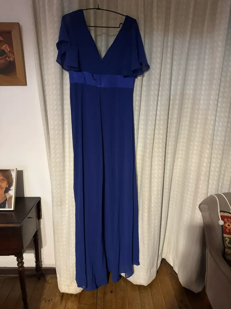 Vestido largo azul elegante - 2