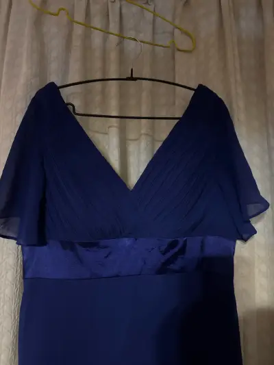 Vestido largo azul elegante - miniatura 3