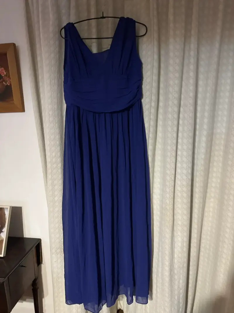 Vestido largo azul elegante - 1
