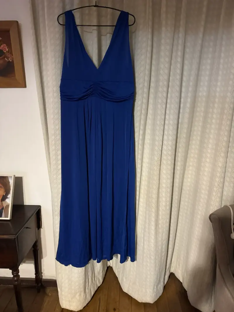 Vestido largo azul elegante - 1