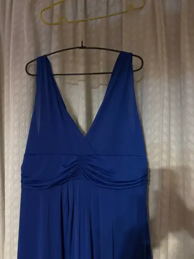 Vestido largo azul elegante - miniatura 2