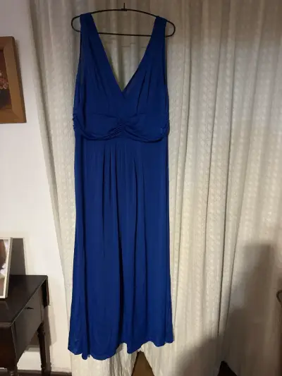 Vestido largo azul elegante - miniatura 3