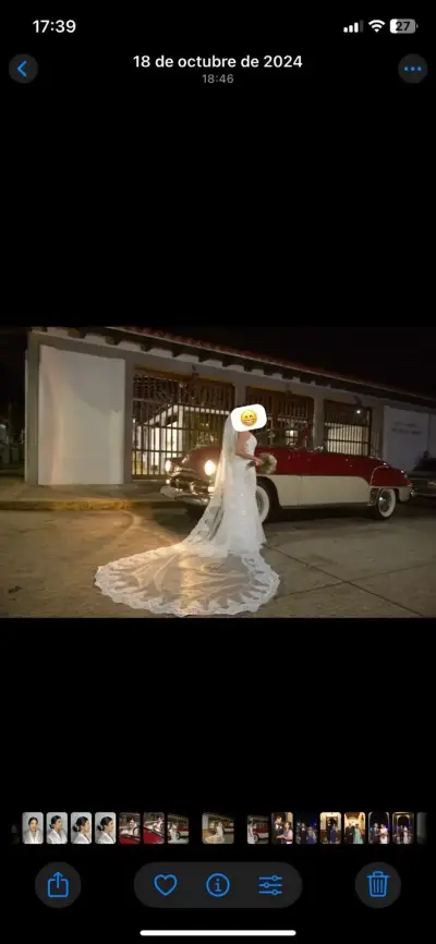 Vestido de novia y velo de novia - miniatura 1
