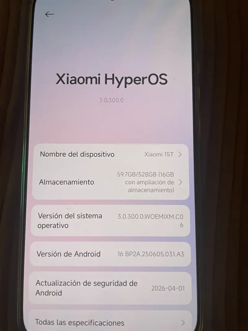 Smartphone Xiaomi 15T 528GB