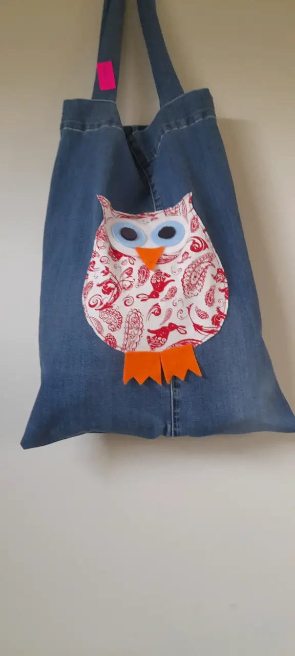 Bolso de mezclilla con búho - 1