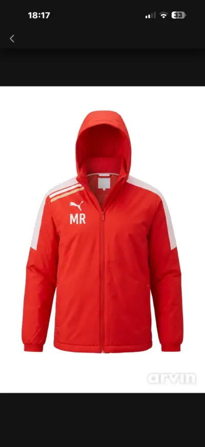 Cortaviento rojo con capucha - miniatura 1