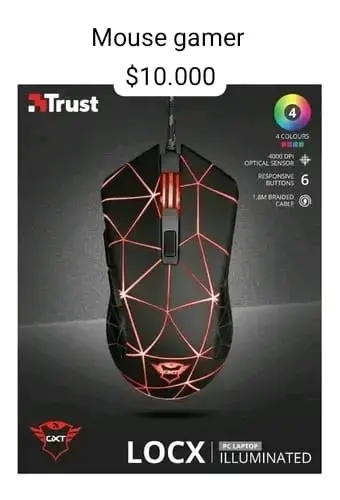 Mouse gamer Trust iluminado