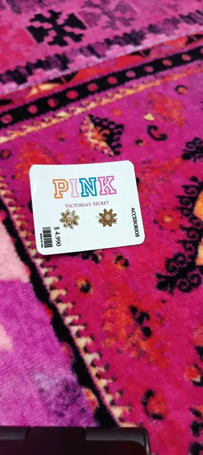 Aros flor dorados Pink - miniatura 1