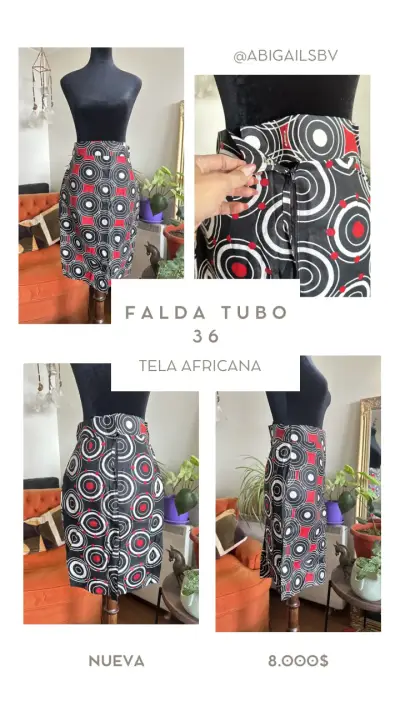 Falda tubo tela africana - miniatura 1