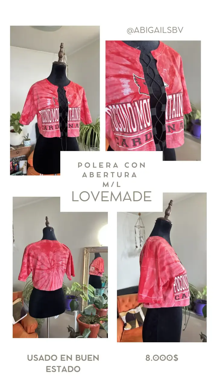 Polera roja con abertura - 1