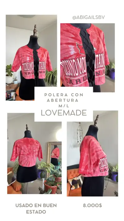 Polera roja con abertura - miniatura 1