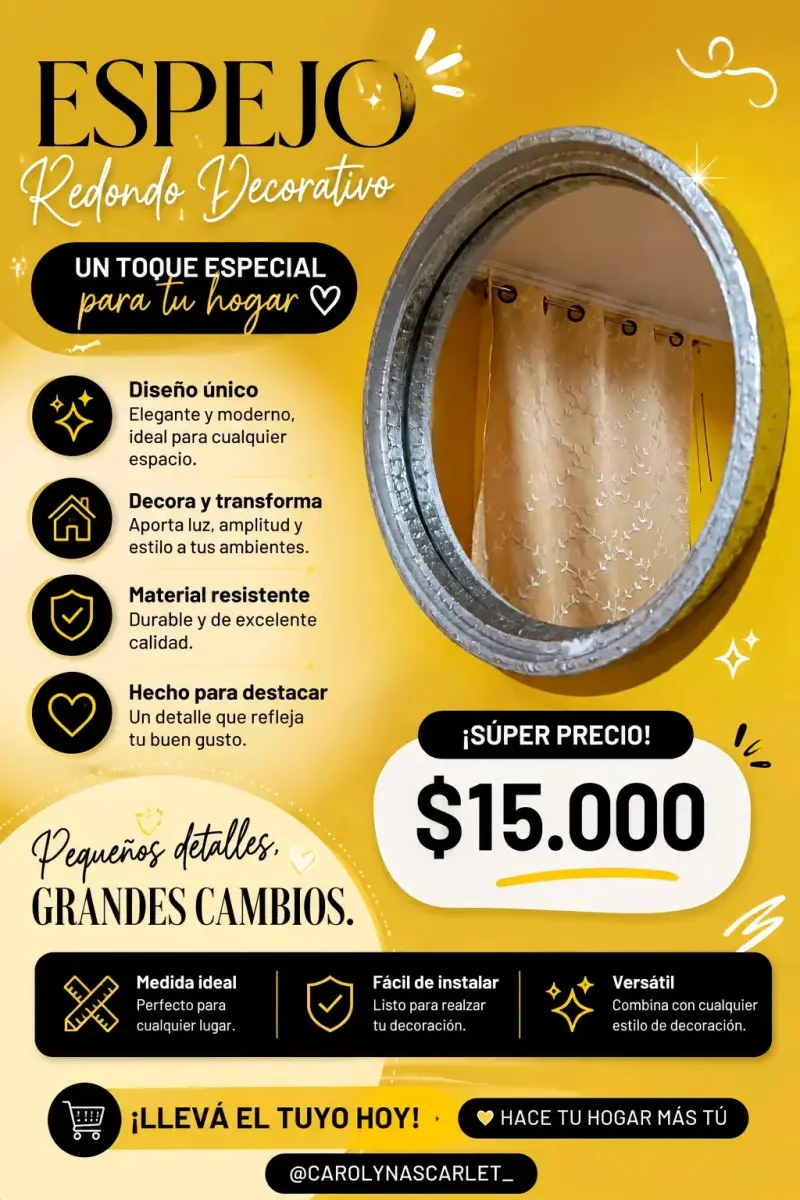 Espejo redondo decorativo